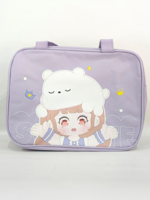 Термосумка-косметичка Anime girl and bear purple 28х20х20см 94P-A315-04