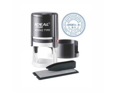 Фото САМОНАБОРНАЯ ПЕЧАТЬ D-42мм 1,5 КРУГА IDEAL 46042/DB TYPO R1,5 от производителя, с доставкой по Хабаровску