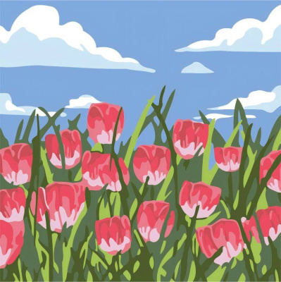 Фото Картина по номерам Draw Me! Tulip field 20х20см 156-HB3096 от производителя, с доставкой по Хабаровску