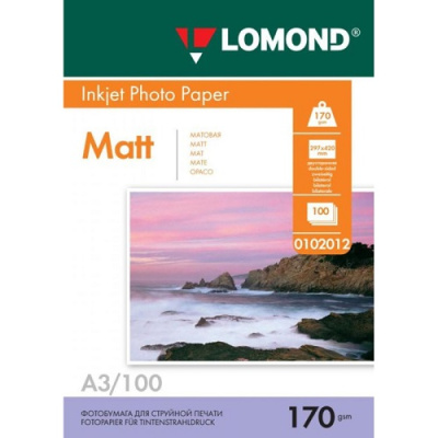 Заказать или купить Фотобумага матовая двухсторонняя А3, 170г, 100л, Lomond 0102012 с доставкой по Хабаровску