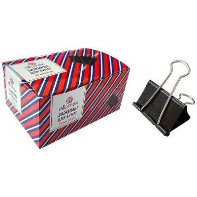 Фото Зажим для бумаг 75мм черный 1шт 4131501 от производителя, с доставкой по Хабаровску