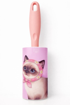 Ролик для чистки одежды 10смх60л Коричневый кот в косынке 161-022-01