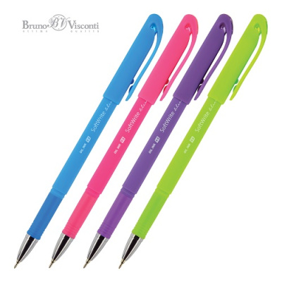 Фото Ручка шар 0,5 синяя с грипом игольчатый узел Bruno Visconti SoftWrite Special 20-0090 от производителя, с доставкой по Хабаровску