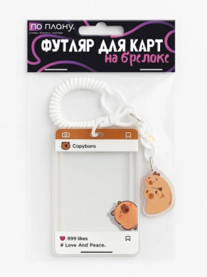 Футляр для карт с брелоком ПО ПЛАНУ Игривая Капибара 128P-230