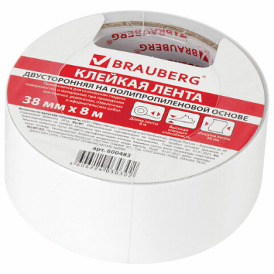 Фото Скотч 38мм 8м двусторонний полипропилен 600483 от производителя, с доставкой по Хабаровску