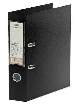 Фото Папка-регистратор 75мм PVC+PVC Workmate черная 15-8073 от производителя, с доставкой по Хабаровску