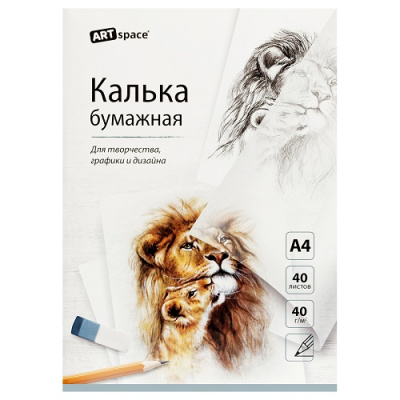 Калька под карандаш А4 40л в папке ArtSpace Кбк4_53587