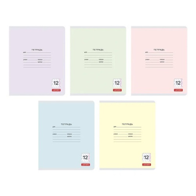Фото Тетрадь 12л частая косая линейка Классическая серия 5 дизайнов ТЧКЛ127418 от производителя, с доставкой по Хабаровску