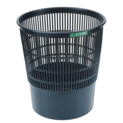 Фото Корзина для бумаг 18л пластик черная сетчатая Стамм КР01 от производителя, с доставкой по Хабаровску