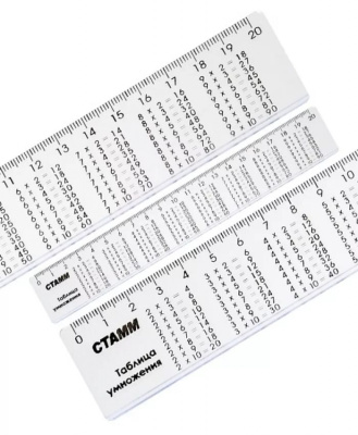 Фото Линейка 20см пластиковая СТАММ с таблицей умножения прозрачная ЛС02 от производителя, с доставкой по Хабаровску
