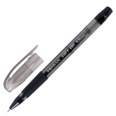 Фото Ручка гел 0,5 черная с грипом игольльчатый узел PENSAN Soft Gel Fine 143392  от производителя, с доставкой по Хабаровску