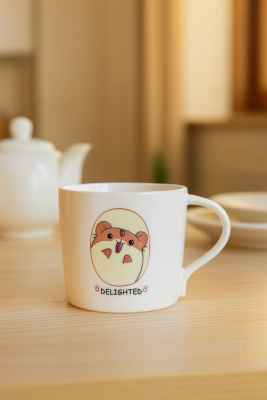Кружка керамическая 360гр Delighted hamster pink YX-354-03