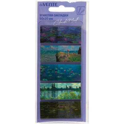 Фото Липкие закладки 50х20мм 5цвх20л пластиковые deVENTE Claude Monet 2011504 от производителя, с доставкой по Хабаровску