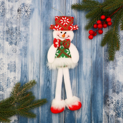 Фото Мягкая игрушка Снеговик в костюме с орнаментом, в шляпке 9,5х30 см 6938920 от производителя, с доставкой по Хабаровску