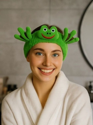 Повязка на голову GIRLY Friendly frog green 25-mask-13