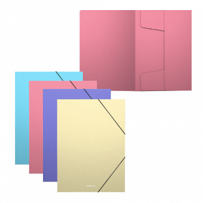 Фото Папка на резинках А5+ 600мкм 25мм ErichKrause Diagonal Pastel 50401 от производителя, с доставкой по Хабаровску