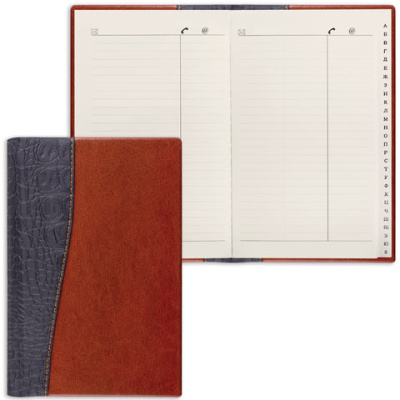 Фото Книжка телефонная А5 96л линейка BRAUBERG Cayman иск кожа коричневая 125129 от производителя, с доставкой по Хабаровску