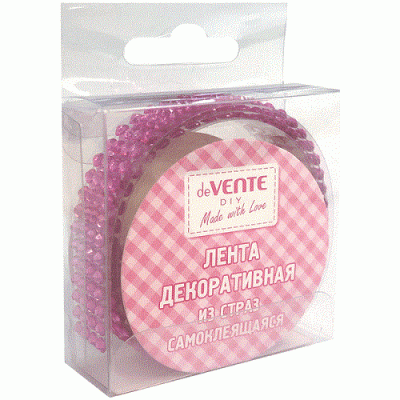 Фото Клейкая лента со стразами 16ммх50см deVENTE розовая 9040223 от производителя, с доставкой по Хабаровску