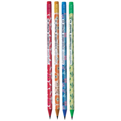 Фото Карандаш чернографитный HB пластиковый с ластиком Berlingo Flowers BP01195 от производителя, с доставкой по Хабаровску