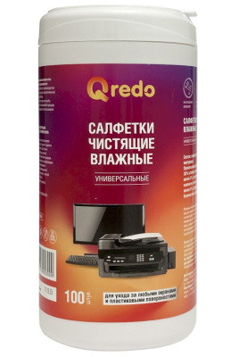 Фото Салфетки чист д/экранов и мониторов Qredo 100шт в тубе универсальные 41-4595 от производителя, с доставкой по Хабаровску