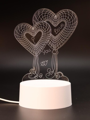 Ночник 3D iLikeGift Воздушные шары-сердечки LED 149-056