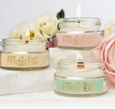 Фото Набор свечей PERMEGI Розовый Лаванда+Хлопок+Клубника со сливками от производителя, с доставкой по Хабаровску