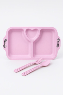 Тарелка пластиковая Love pink 6079-01