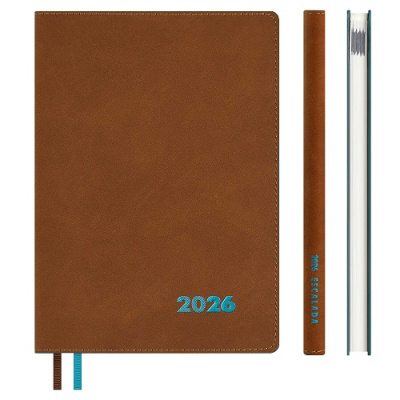 Фото Еженедельник А5+ 2026 ESCALADA Нубук 160стр иск кожа коричневый 70331 от производителя, с доставкой по Хабаровску