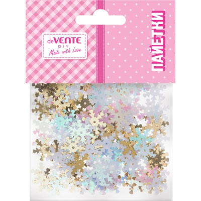 Фото Пайетки декоративные deVENTE DIY Snowflakes снежинки ассорти 8001503 от производителя, с доставкой по Хабаровску