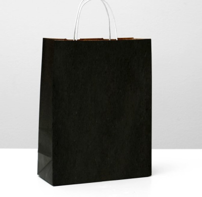 Фото Пакет подарочный 25х11х32см крафт черный белая ручка 5005869 от производителя, с доставкой по Хабаровску