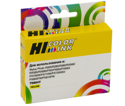 Картридж Hi-Black (HB-T0804) для Epson Stylus Photo P50/PX660/700W/800FW/R265, Y