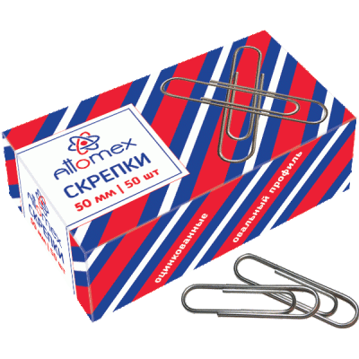 Фото Скрепки 50мм 50шт Attomex овальные оцинкованные 4135303 от производителя, с доставкой по Хабаровску