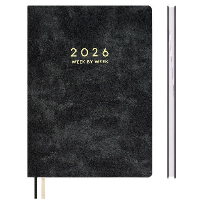 Фото Еженедельник А4 2026 ESCALADA Тиволи делавэ 160стр иск кожа черный 70327 от производителя, с доставкой по Хабаровску