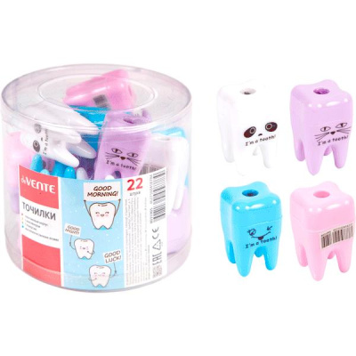 Фото Точилка пластиковая с контейнером 1отд deVENTE Зубик ассорти 8031905 от производителя, с доставкой по Хабаровску