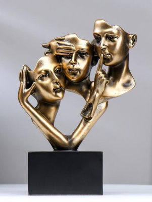 Фото Статуэтка Не вижу, не слышу, не скажу - трио полистоун бронза 5078128 от производителя, с доставкой по Хабаровску