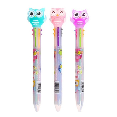 Фото Ручка шар мех 0,5 (6цв) Совы 4046673 от производителя, с доставкой по Хабаровску