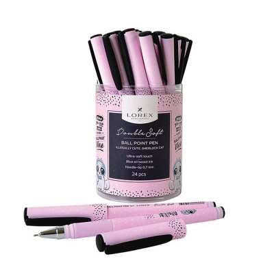 Фото Ручка шар 0,7 синяя с грипом игольчатый узел LOREX SHERLOCK CAT LXOPDS-IC1 от производителя, с доставкой по Хабаровску