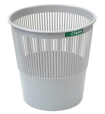 Фото Корзина для бумаг 9л пластик серая сетчатая Стамм КР22 от производителя, с доставкой по Хабаровску
