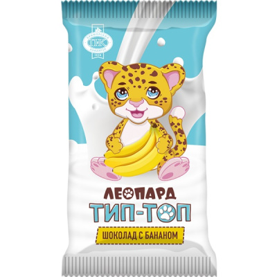 Шоколад молочный Леопард Тип-Топ с бананом 15г