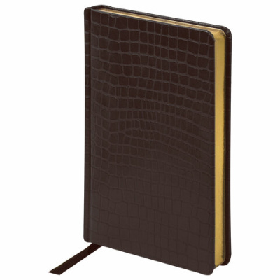 Фото Ежедневник А5 полудатированный BRAUBERG Alligator 384стр коричневый 124986 от производителя, с доставкой по Хабаровску
