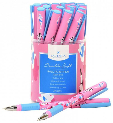 Фото Ручка шар 0,7 синяя с грипом игольчатый узел LOREX AESTHETIC Double Soft LXOPDS-AE  от производителя, с доставкой по Хабаровску