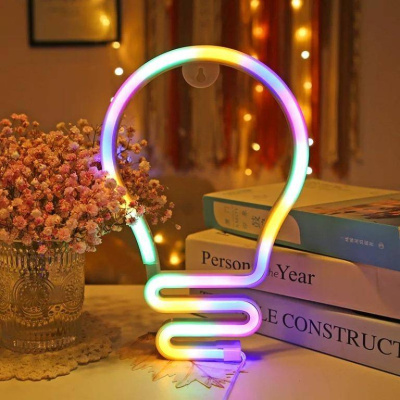 Ночник LED неоновый iLikeGift Лампочка, микс свечение 151-2021042-02