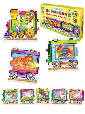 Фото ПАЗЛ-ИГРА Умный паровозик Домашние животные ИН-4241 от производителя, с доставкой по Хабаровску
