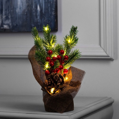 Фото Фигура светодиодная Елочка и ягоды 10487813 от производителя, с доставкой по Хабаровску