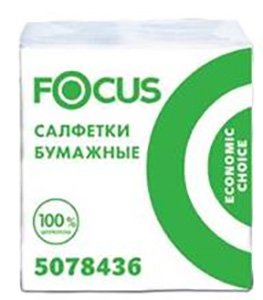 Салфетки 50шт 1сл 240х200мм белые Focus Economic Choice 12-1474