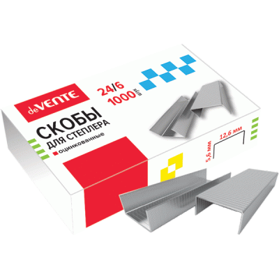 Фото Скобы для степлера №24/6 (1000шт) deVENTE оцинкованные 4141304 от производителя, с доставкой по Хабаровску