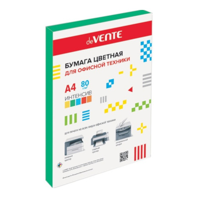 Бумага цветная А4 80г 100л зеленая deVENTE 2072214