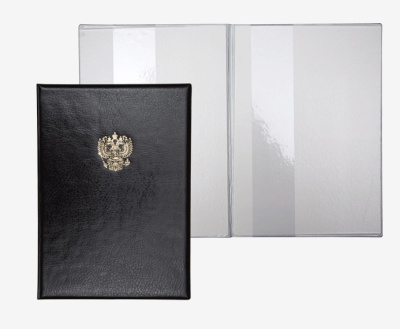 Фото Папка адресная А4 ГЕРБ РФ иск кожа черная 3078305 от производителя, с доставкой по Хабаровску