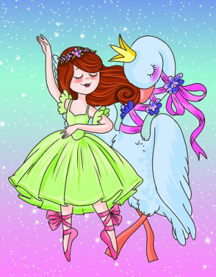 Фото Алмазная мозайка 17х22 Красивая балерина и лебедь AC17059 от производителя, с доставкой по Хабаровску