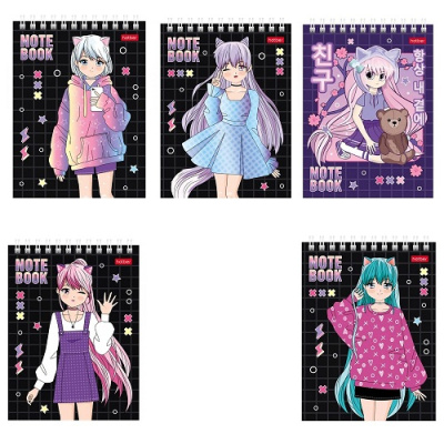 Фото Блокнот А6 40л клетка на гребне Неко-Тян_аниме 40Б6В1гр от производителя, с доставкой по Хабаровску